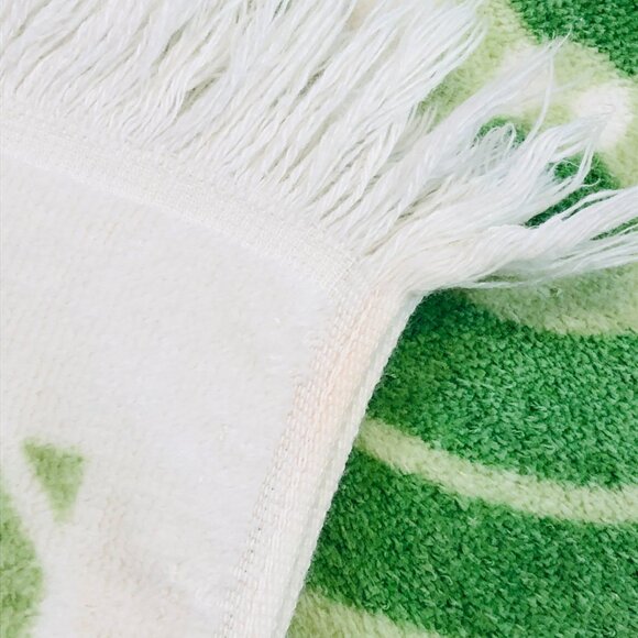 Vintage 70s TEXMADE Impact Green CHECKMATE pattern All Cotton Towel Trio Set - Picture 10 of 10